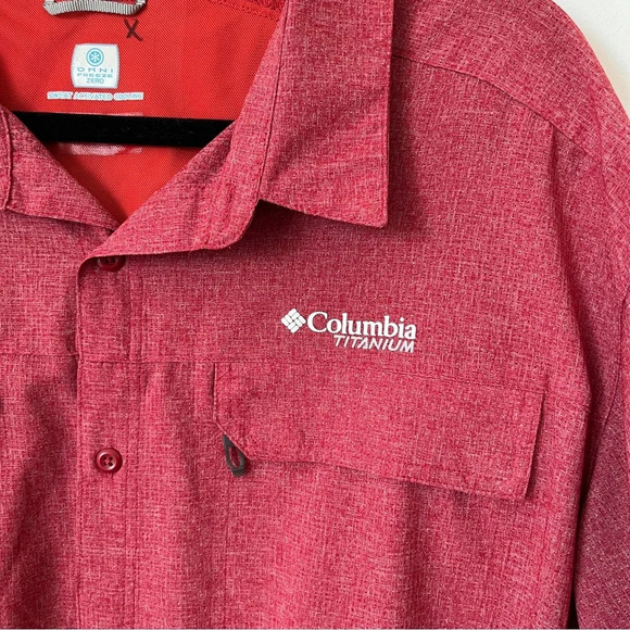Columbia Omni Freeze Zero Titanium Vented Shirt Red XL or XXL Outdoor Cooling - Picture 2 of 12